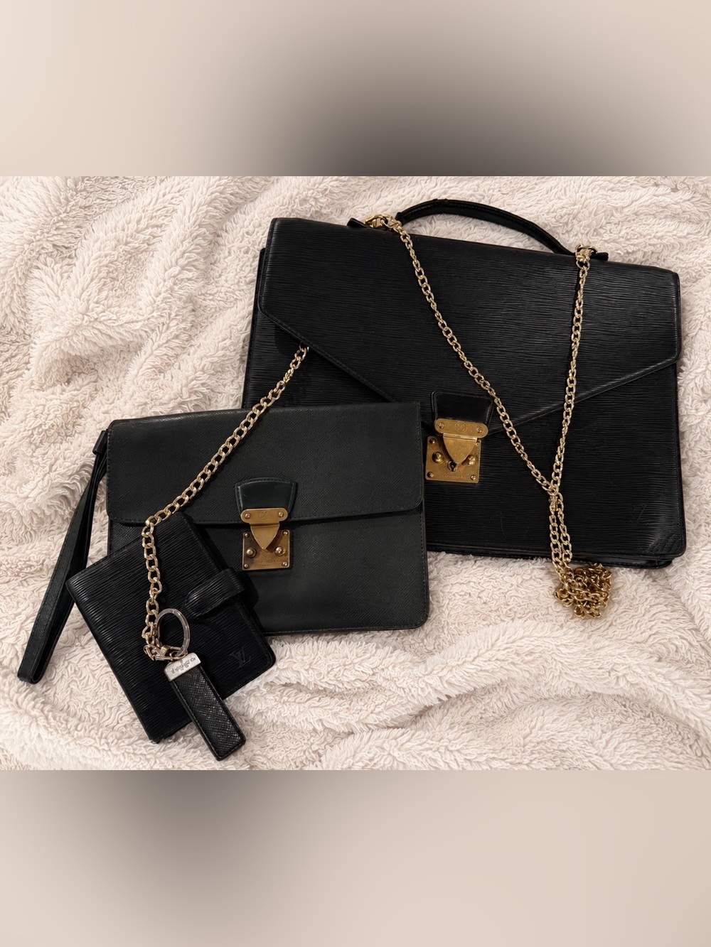Louis Vuitton Taiga & Epi Leather Executive Bundle Set | Vintage LV crated set